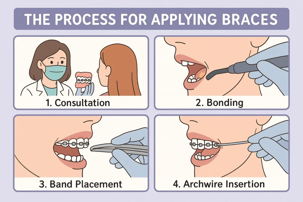 Braces Before and After: The process of applying braces