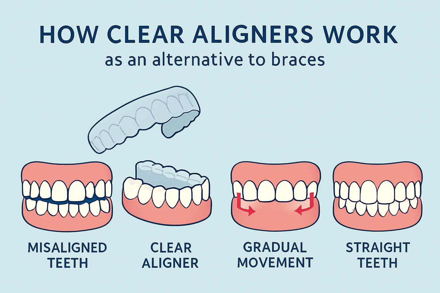 Alternative to Braces: How clear aligners work to straighten teeth