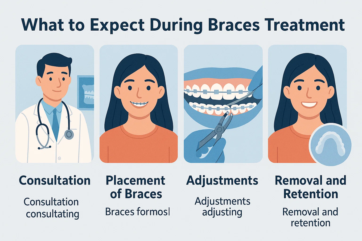 A detailed visual comparison of a patient's smile transformation with braces before after results.