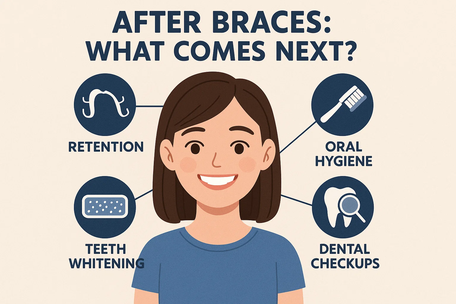 A comprehensive visual guide showing the complete braces before after journey and retention phase.