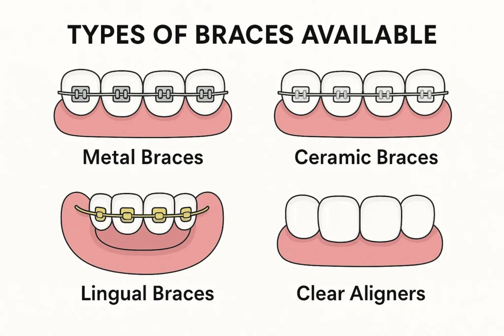 A visual comparison of a patient's smile transformation before and after braces treatment