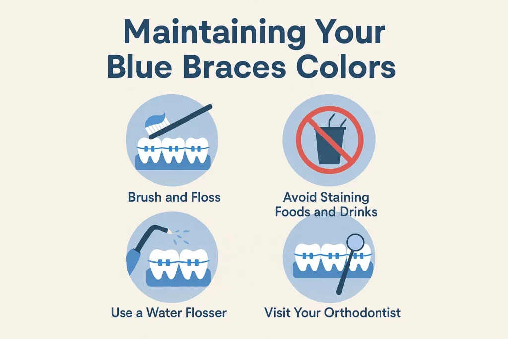 Blue Braces Colors - Tips for maintaining the vibrant blue color of your braces.