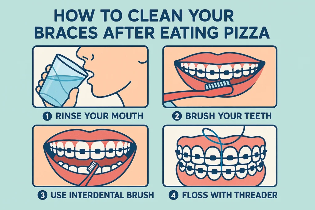 Can you eat pizza with braces? Learn how to clean your braces after eating pizza