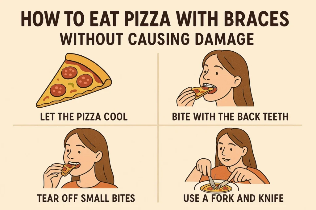 Can you eat pizza with braces? Tips for eating pizza safely without damaging your braces.
