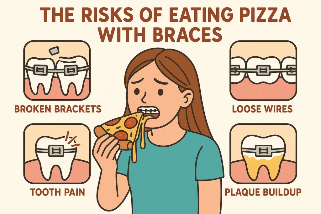 Can you eat pizza with braces? Understand the risks and how to avoid damage