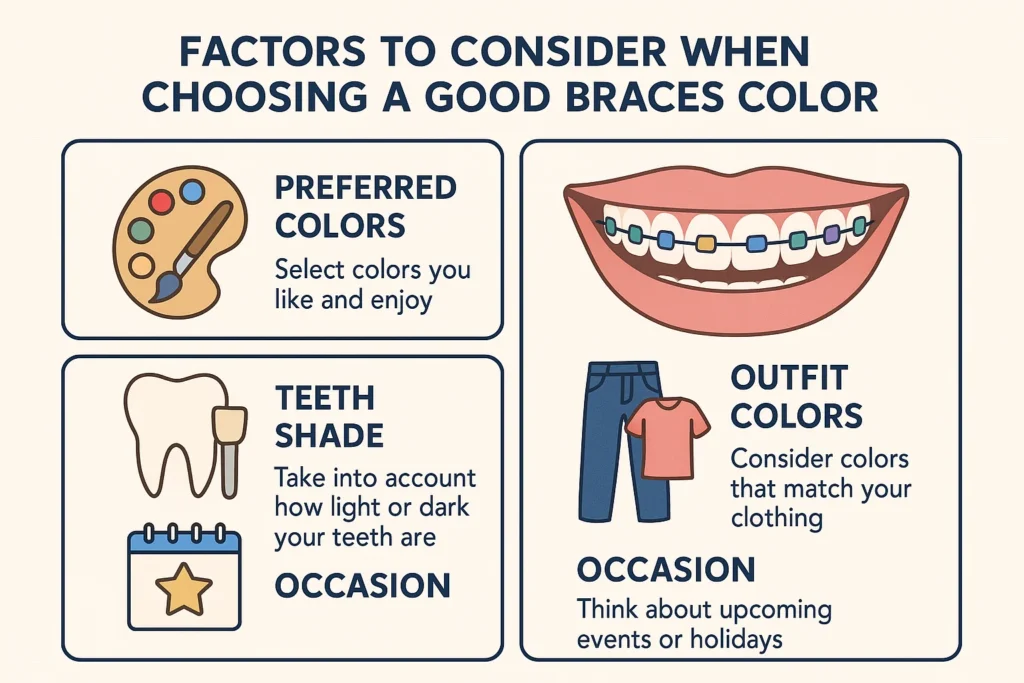 Good Braces Color – Factors to consider when choosing the perfect color for your braces to match your personality and style.