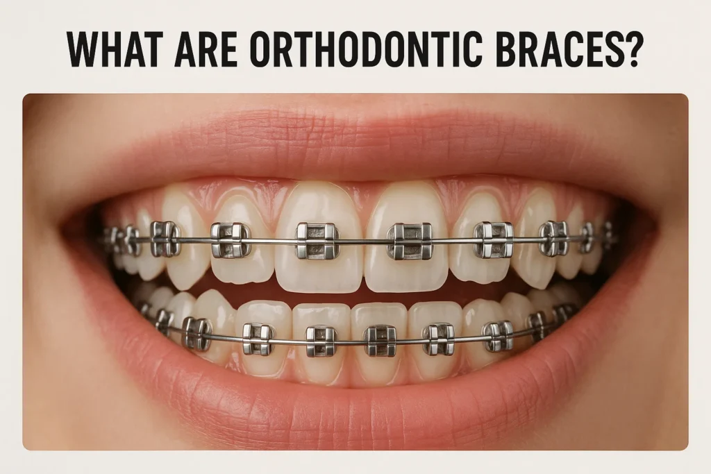 Close-up of orthodontic braces showing adjustment discomfort and common pain areas in teeth alignment treatment