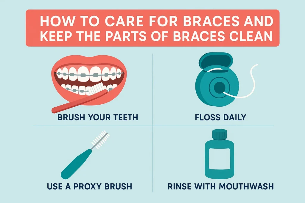 Parts of Braces: Caring for and cleaning the components of braces