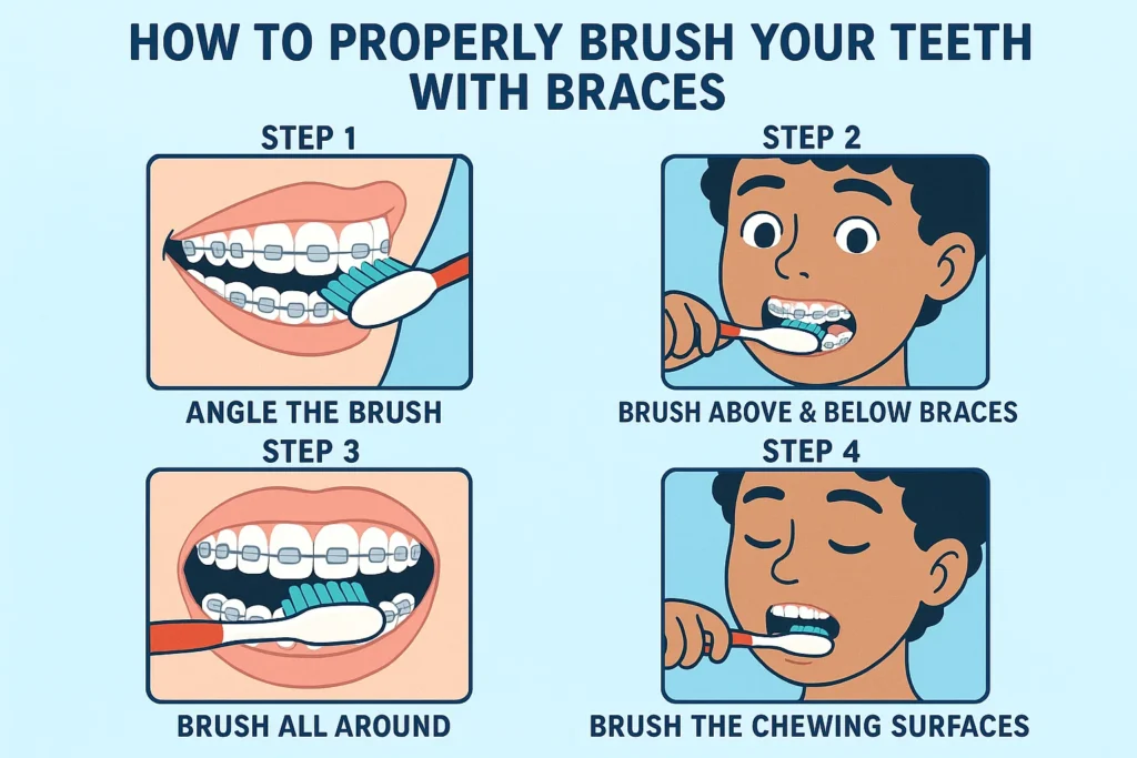 Toothpaste for Braces: Proper brushing technique with braces