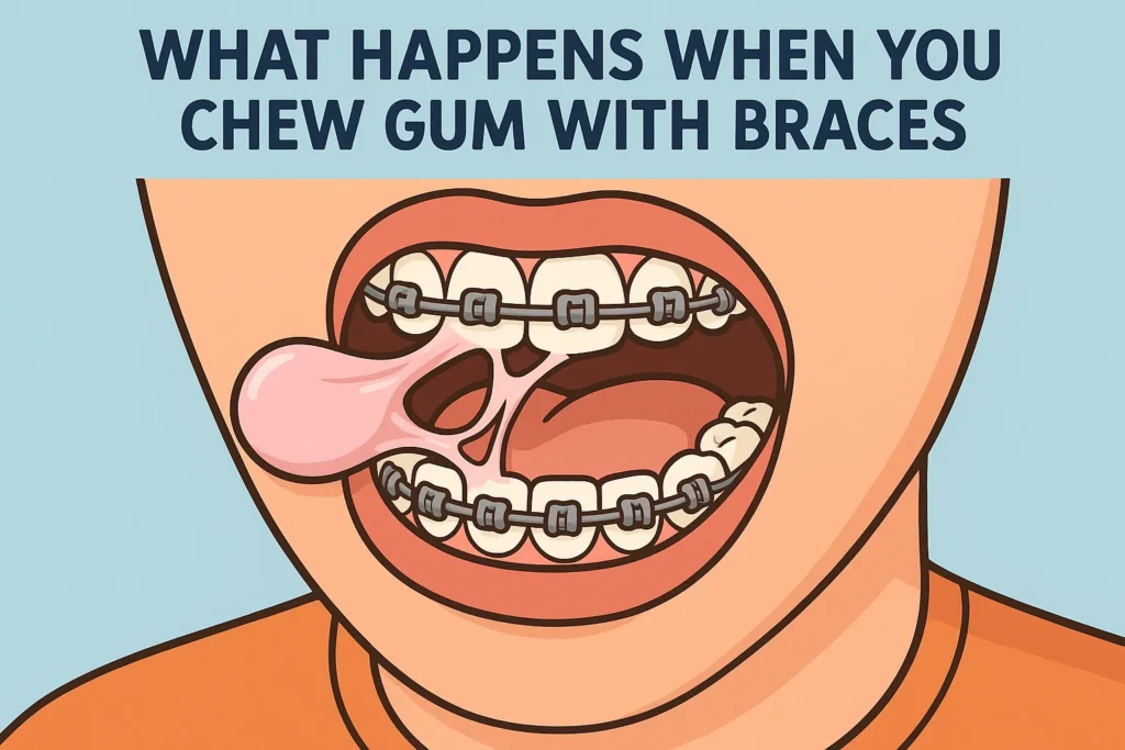 Can you eat gum with braces? Discover what happens and tips for gum chewing with braces.