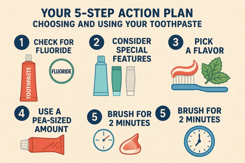 A step-by-step visual guide on what toothpaste is good for braces and how to use it effectively