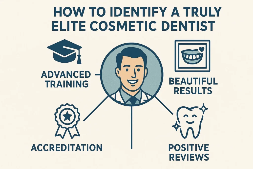Celebrity Smile Makeover Dentist guide on how to identify a truly elite cosmetic dentist for world-class smile transformations.