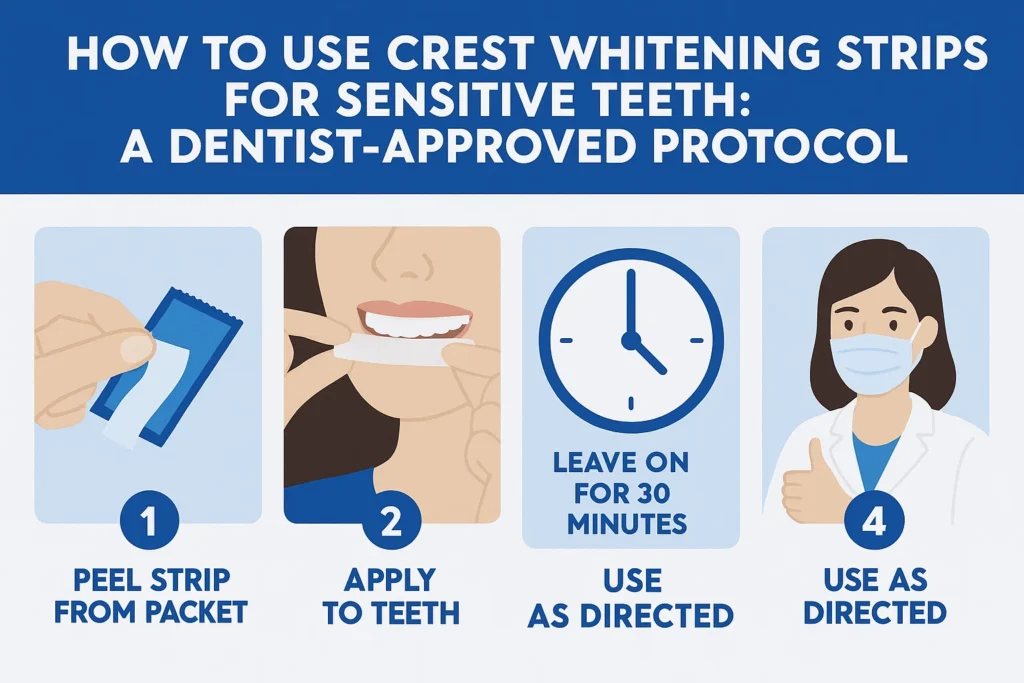 Crest whitening strips for sensitive teeth: A dentist-approved guide for using Crest whitening strips effectively while minimizing discomfort for sensitive teeth.