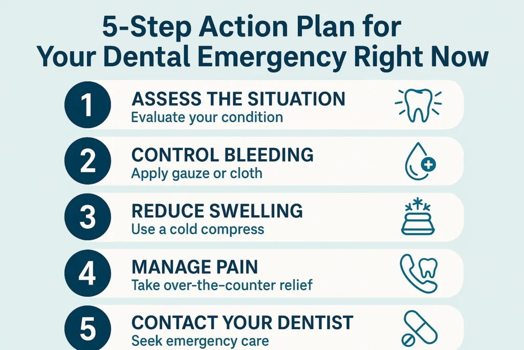 Emergency dentist no insurance: A 5-step action plan to take during a dental emergency, even without insurance coverage.