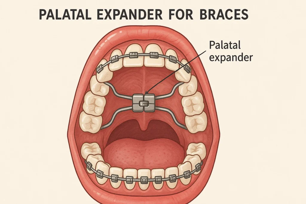 Expander vs Braces Difference – Understanding the role of a palatal expander in orthodontic treatment and how it compares to braces.