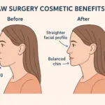 Jaw surgery cosmetic benefits, including improved facial symmetry and enhanced appearance