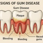 Signs of gum disease early stage including bleeding gums, bad breath, and sensitivity explained in detail.