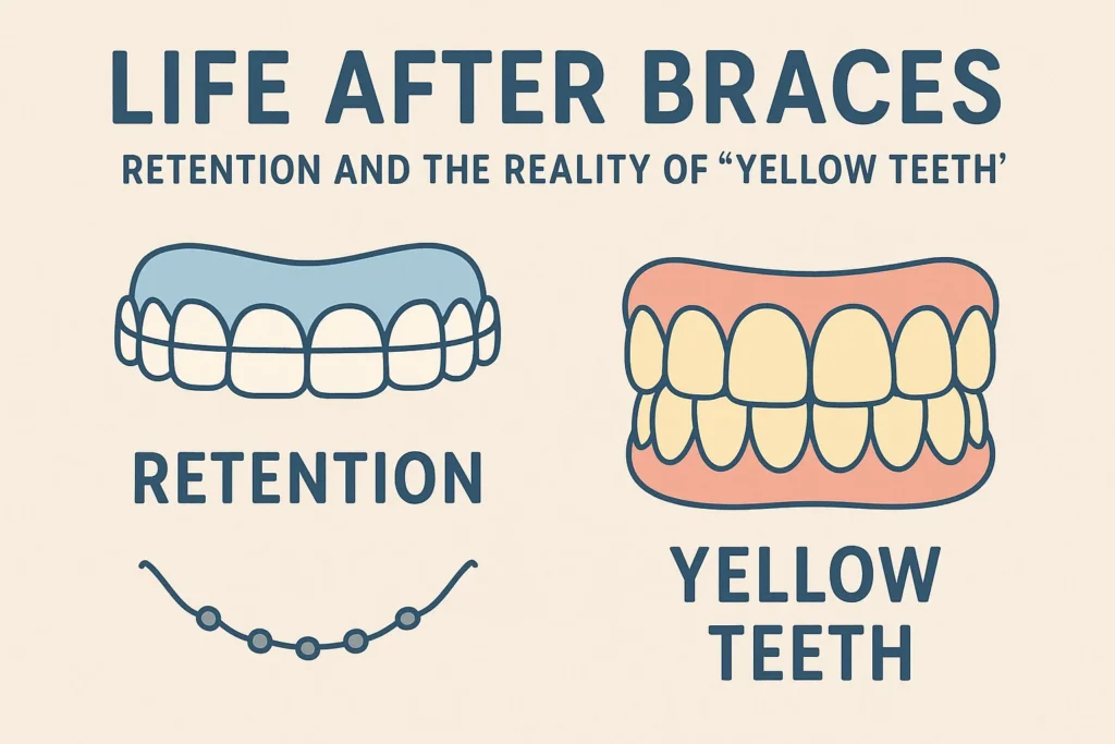 Taking Off Braces reveals your new smile, but proper retention care is key to avoiding shifting and discoloration
