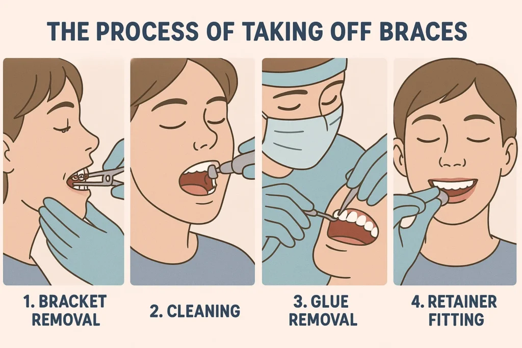 Taking Off Braces involves a careful process that safely removes brackets and reveals your straightened teeth