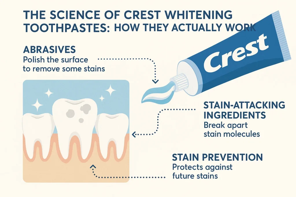 Crest Whitening Toothpaste Reviews: Understanding the science behind how Crest whitening toothpastes effectively whiten teeth