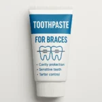 A close-up image comparing a variety of toothpaste tubes, highlighting the best choices for effective and safe orthodontic care with braces.