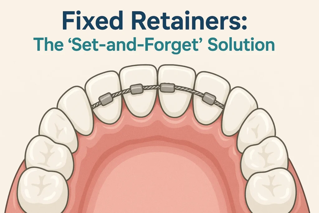 Types of Retainers Explained with details on fixed retainers as a long-term set-and-forget solution.
