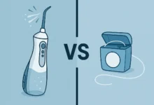 Water Flosser vs Regular Floss comparison with detailed pros, cons, and effectiveness for healthy gums