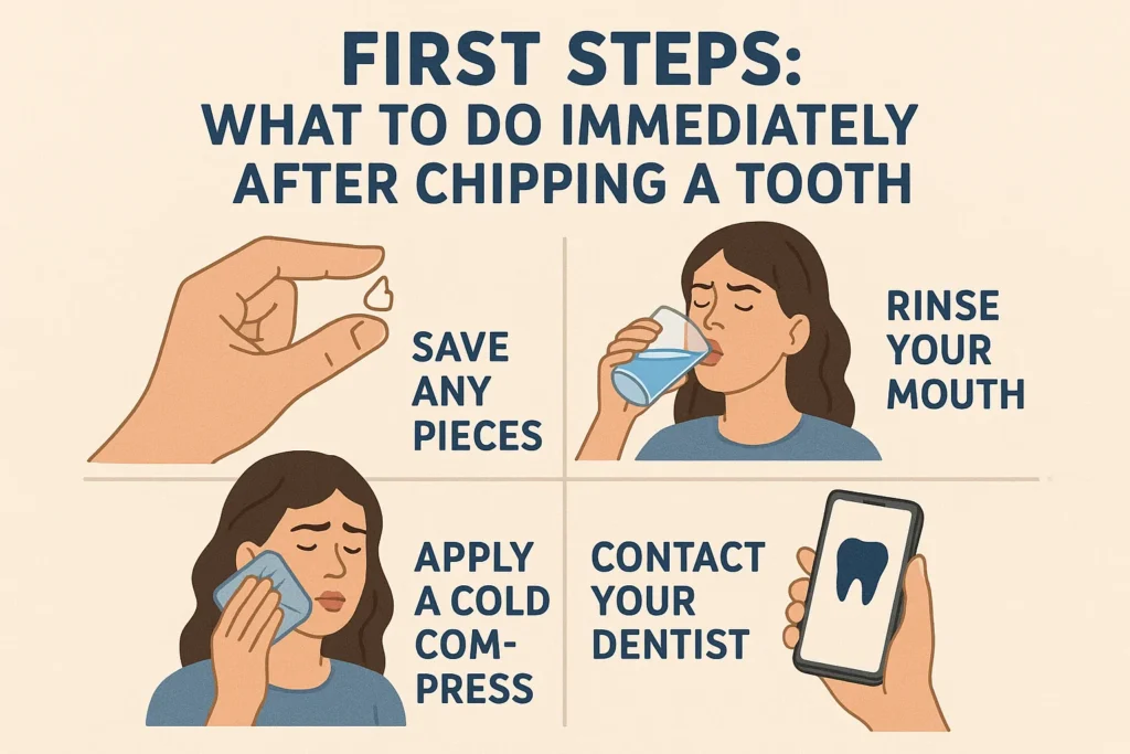 Learn the first steps to take immediately after chipping a tooth for effective treatment and care