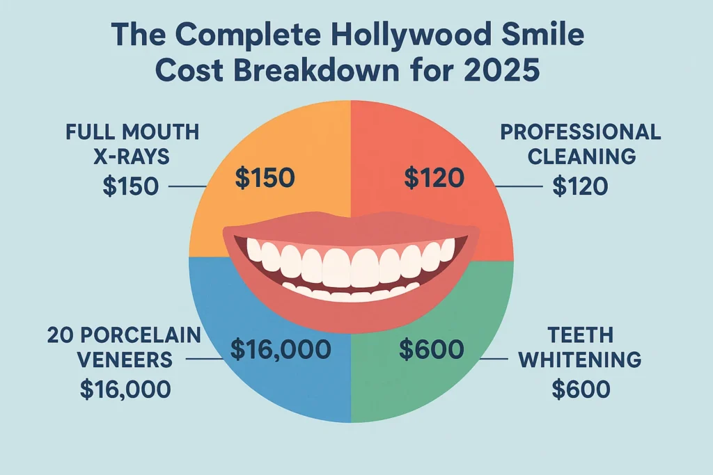 The Complete Hollywood Smile Cost USA 2025 breakdown, including detailed pricing and treatment options for a perfect smile.