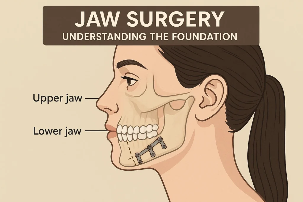 Jaw surgery cosmetic benefits, including improved facial balance and enhanced aesthetics