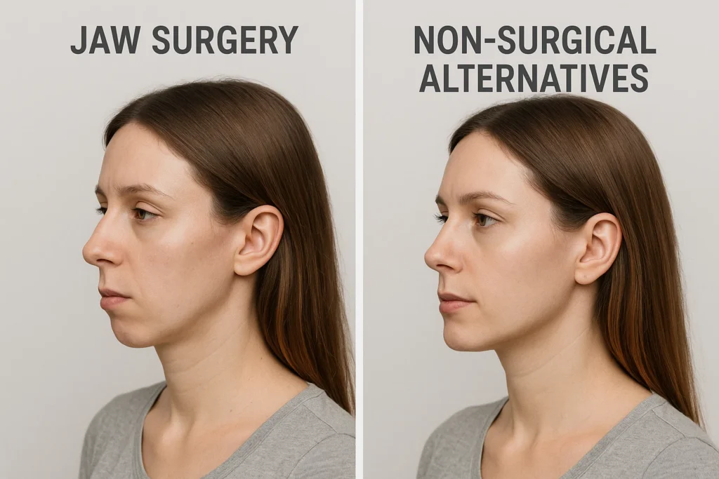 Jaw surgery cosmetic benefits compared to non-surgical alternatives for facial enhancement