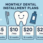 Affordable monthly dental installment plans for easy financing of dental treatments.