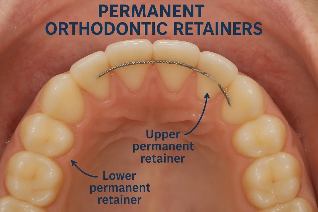 Permanent orthodontic retainers – understanding what they are and how they work to maintain teeth alignment.