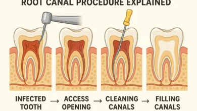Root Canal Procedure Explained with simple steps to show how dentists save damaged or infected teeth.