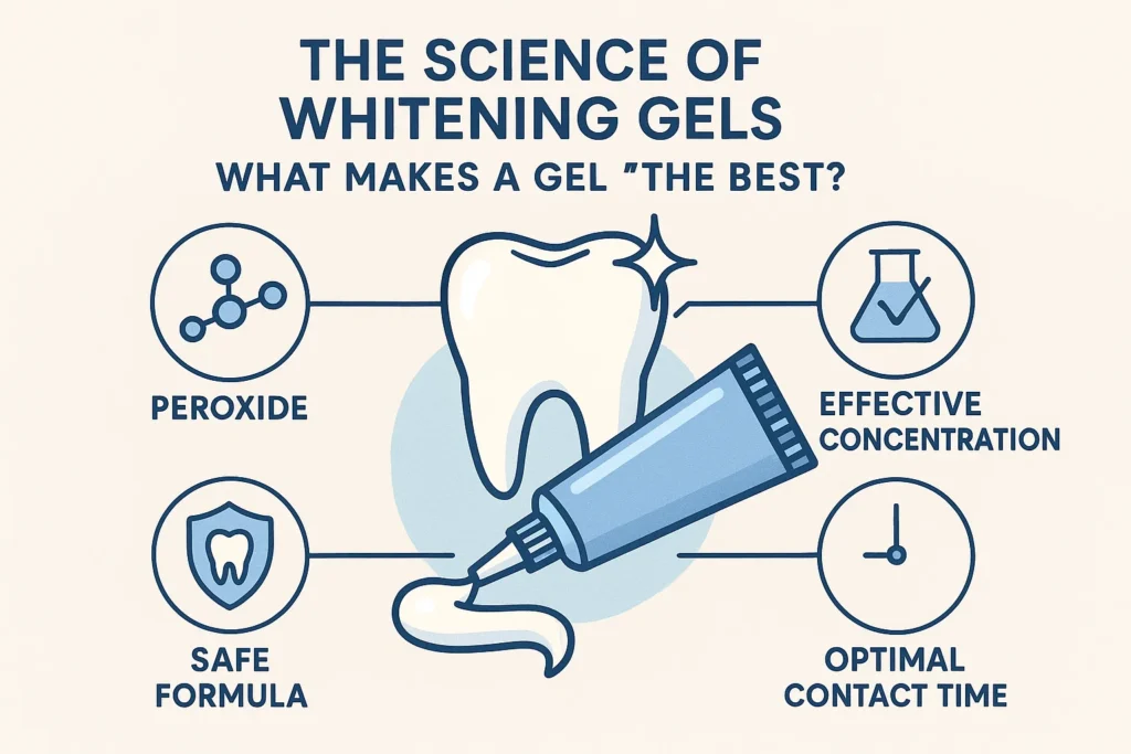 Learn the science behind whitening gels and what makes a gel the best for teeth whitening in 2025