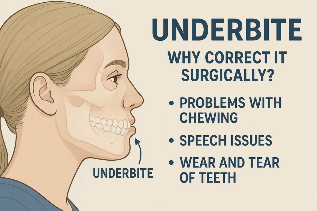 Underbite Correction Jaw Surgery helps fix misaligned jaws for better function and facial balance.