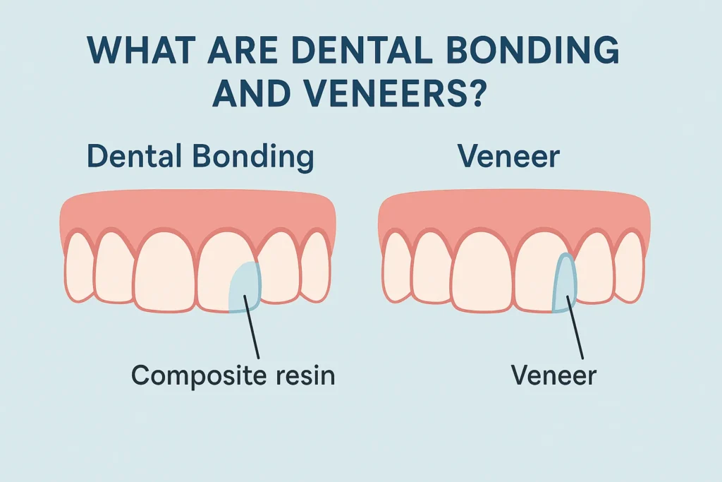 Veneers vs dental bonding, comparing cosmetic dental treatments for improving smile aesthetics